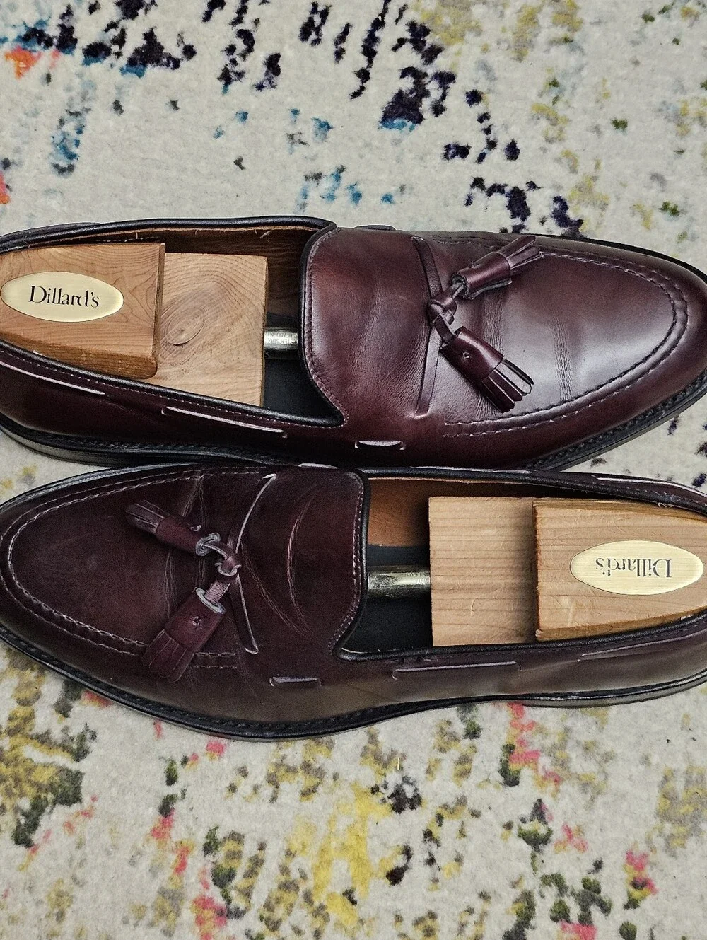 Allen Edmonds Grayson Tassel Loafers Men's Dress Shoes 8.5 D Burgundy Oxblood